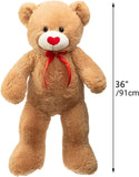 90cm Love Heart Teddy (Cream or Beige)
