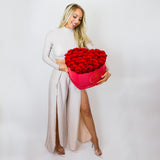 'Love Heart' Flower Box Large (36-42 Long Life Roses)