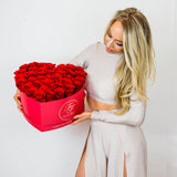 'Love Heart' Flower Box Large (36-42 Long Life Roses)