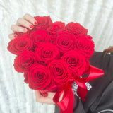 'Love Heart' Flower Box Medium (13-15 Long Life Roses)