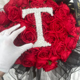 Initial Baby's Breath Rose Artificial Silk Bouquet