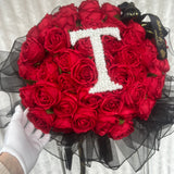 Initial Baby's Breath Rose Artificial Silk Bouquet