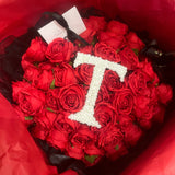 Initial Baby's Breath Rose Artificial Silk Bouquet