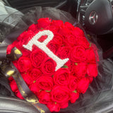 Initial Baby's Breath Rose Artificial Silk Bouquet