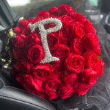 Initial Baby's Breath Rose Artificial Silk Bouquet