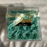 Tiffany Green Long Life Roses Jewellery Box - Sale