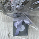 Grey & White Silk Rose Bouquet with Pearl String - Sale