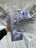 Elegant Hand Tied Grey Marl Silk Roses - Sale