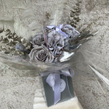 Elegant Hand Tied Grey Marl Silk Roses - Sale