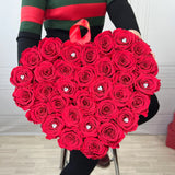 'Love Heart' Flower Box Large (36-42 Long Life Roses)