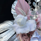 'Princessa' in Blush/ Silver - Medium Heart - Artificial Silk