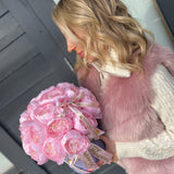 Pink Peony Bomb - Artifical Silk Peony Flowers
