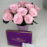 6 Pink Long Life Roses - Mother's Day Collection