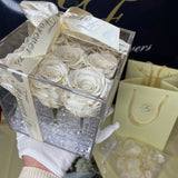 L'Clair-9 Rose Acrylic Box - Preserved Roses