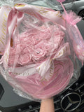 Indulgence Pink Preserved Roses Pink Velvet Box (Large)