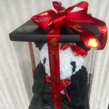 Large 40cm Black & white Rose Panda With Gift Box - Sale