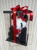 Large 40cm Black & white Rose Panda With Gift Box - Sale
