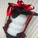 Large 40cm Black & white Rose Panda With Gift Box - Sale