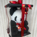 Large 40cm Black & white Rose Panda With Gift Box - Sale