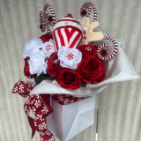 Candy Cane Red & White Christmas Artificial Bouquet - Sale