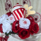 Candy Cane Red & White Christmas Artificial Bouquet - Sale
