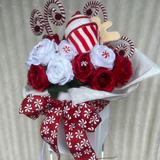 Candy Cane Red & White Christmas Artificial Bouquet - Sale