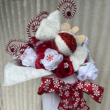 Bon Bon Sweetie Red & White Christmas Silk Bouquet - Sale