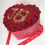 'Love Heart' Flower Box Large (36-42 Long Life Roses)