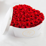 Aubrey Large Heart Shaped Box (36-42 Preserved Roses)