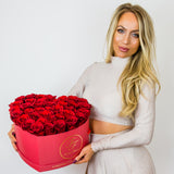 Aubrey Large Heart Shaped Box (36-42 Preserved Roses)