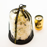 'Flower Bomb' Artificial Silk (Faux Flowers) Glass Cloche Dome - LARGE