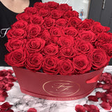 Aubrey Large Heart Shaped Box (36-42 Preserved Roses)