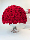'The Champs-Élysées Challis' Glass Vase - Preserved Roses