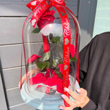 Enchanted Rose Deluxe Glass Dome - LARGE