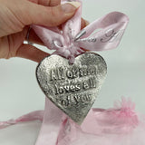 Pink & Silver Heart Pendant