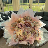 'Every Girl's Wish' Artificial Silk Pink & Gold Bouquet