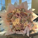 'Every Girl's Wish' Artificial Silk Pink & Gold Bouquet