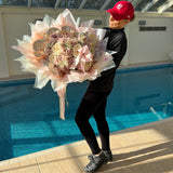 'Every Girl's Wish' Artificial Silk Pink & Gold Bouquet
