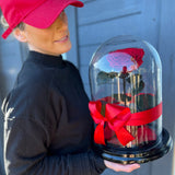 Enchanted Rose Deluxe Glass Dome - LARGE