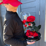 Enchanted Rose Deluxe Glass Dome - LARGE