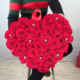 Aubrey Large Heart Shaped Box (36-42 Preserved Roses)