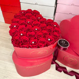 Aubrey Large Heart Shaped Box (36-42 Preserved Roses)