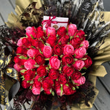 'Love in Colour' Silk Handtied Faux Rose Bud Bouquet