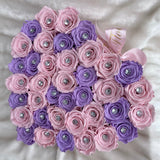 Aubrey Large Heart Shaped Box (36-42 Preserved Roses)