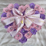 Aubrey Large Heart Shaped Box (36-42 Preserved Roses)