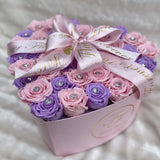 Aubrey Large Heart Shaped Box (36-42 Preserved Roses)