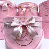 Indulgence Pink Preserved Roses Pink Velvet Box (Large)