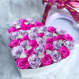 Aubrey Double Boxed Grandiose Heart (29-35 Preserved Roses)