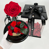 Enchanted Rose Deluxe Glass Dome - LARGE