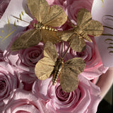 Indulgence Pink Preserved Roses Pink Velvet Box (Large)